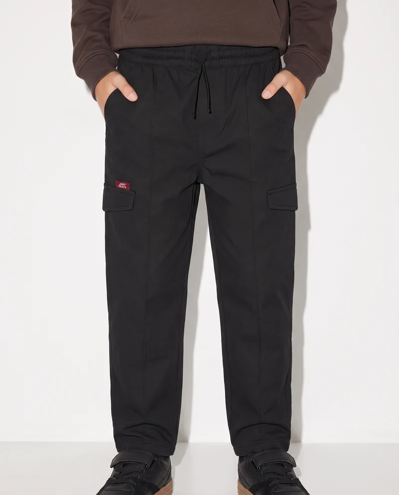Pantaloni tecnici con coulisse casual - Nero