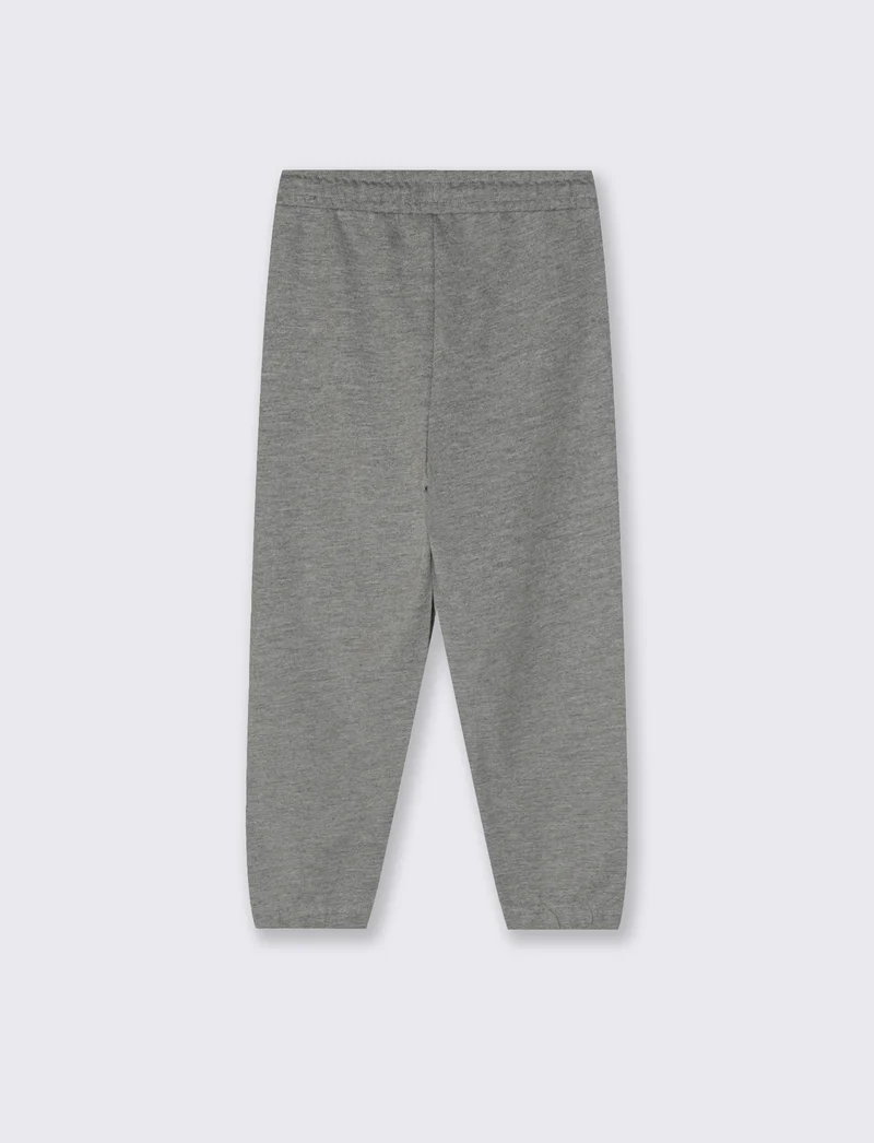 Jogger in felpa con stampa college - Grigio chiaro mel.