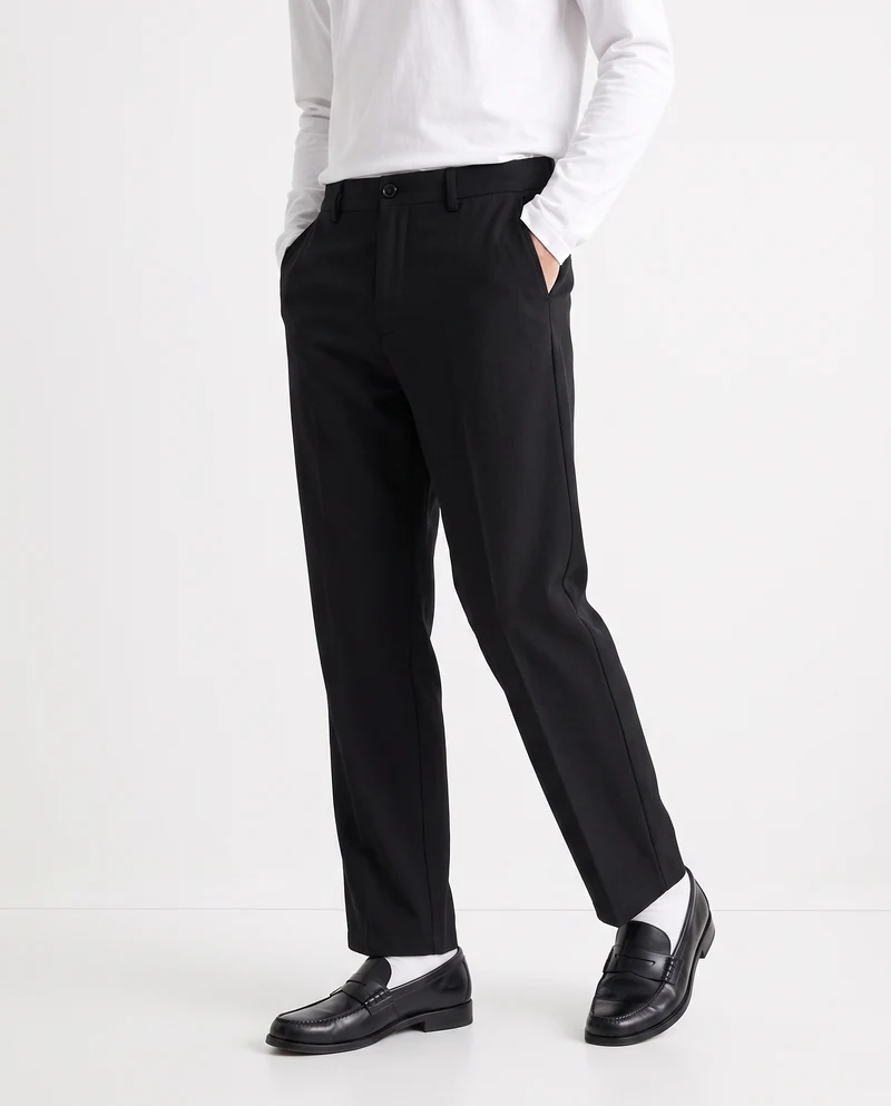 Pantaloni Chino Pinces Straight Fit - Nero