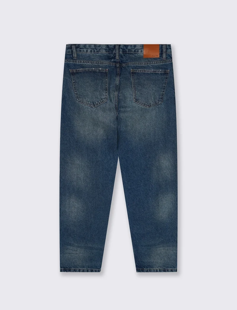 Jeans Blu Medio Straight Fit Cinque Tasche - Denim