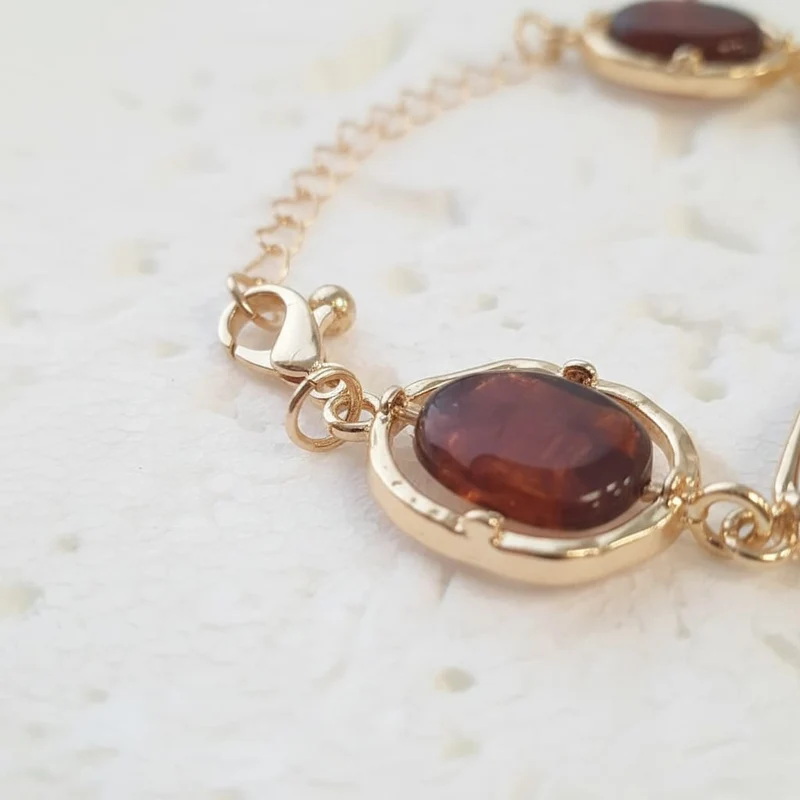 Bracciale con Pietre Asimmetriche - Marrone
