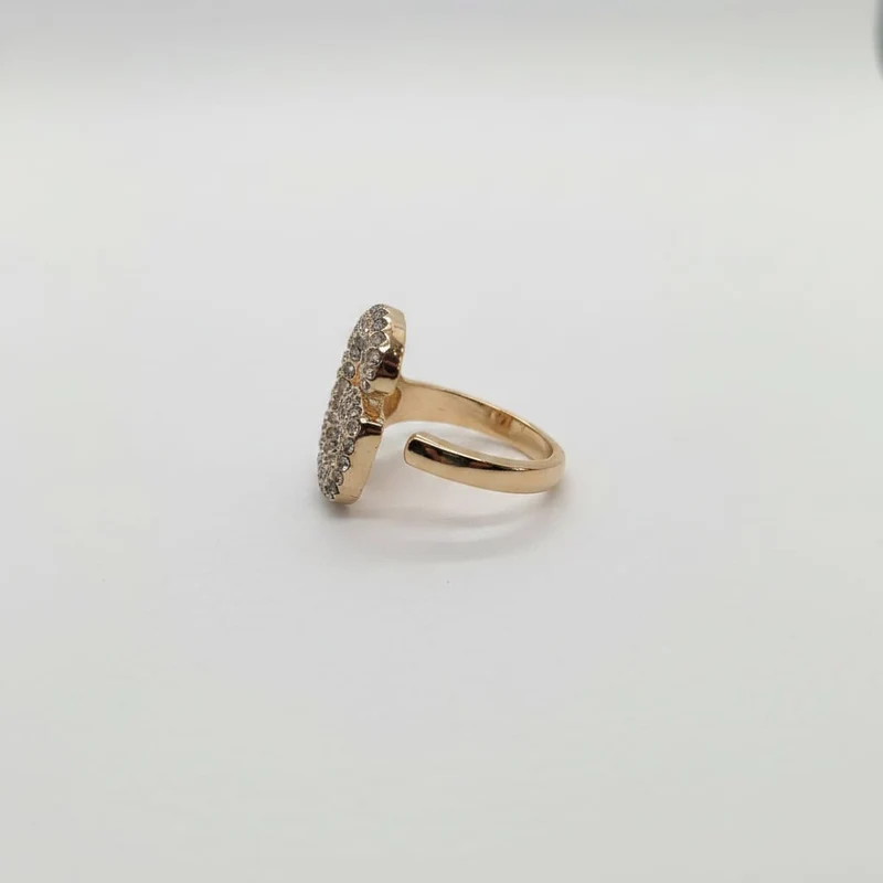 Anello lettera con strass regolabile - Var 4
