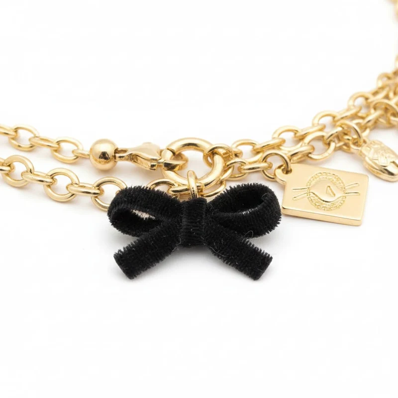 Card 4 Bracciali Fiocchi e Cuori - Nero