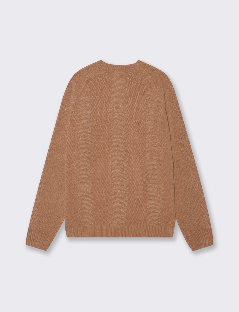 MAGLIA JACQUARD IN CINIGLIA - Cammello