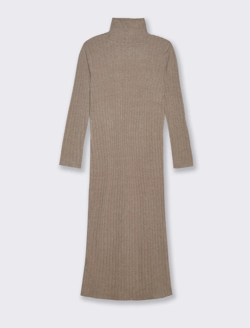 VESTITO LUNGO A COSTE - Cammello