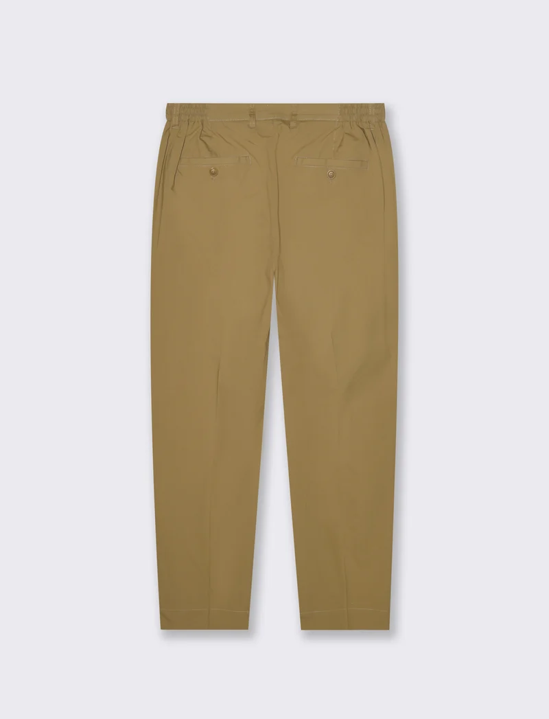 Pantaloni chino in popelin stretch da uomo - Beige