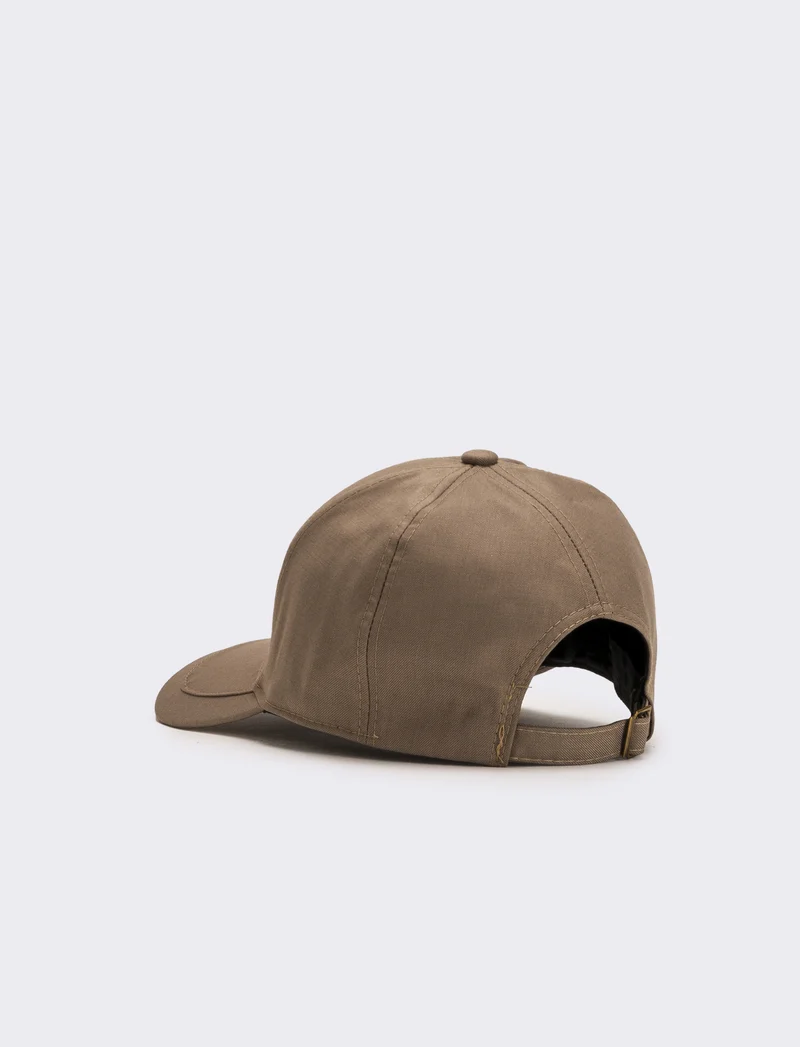 Cappello baseball in nylon con ricamo - Beige