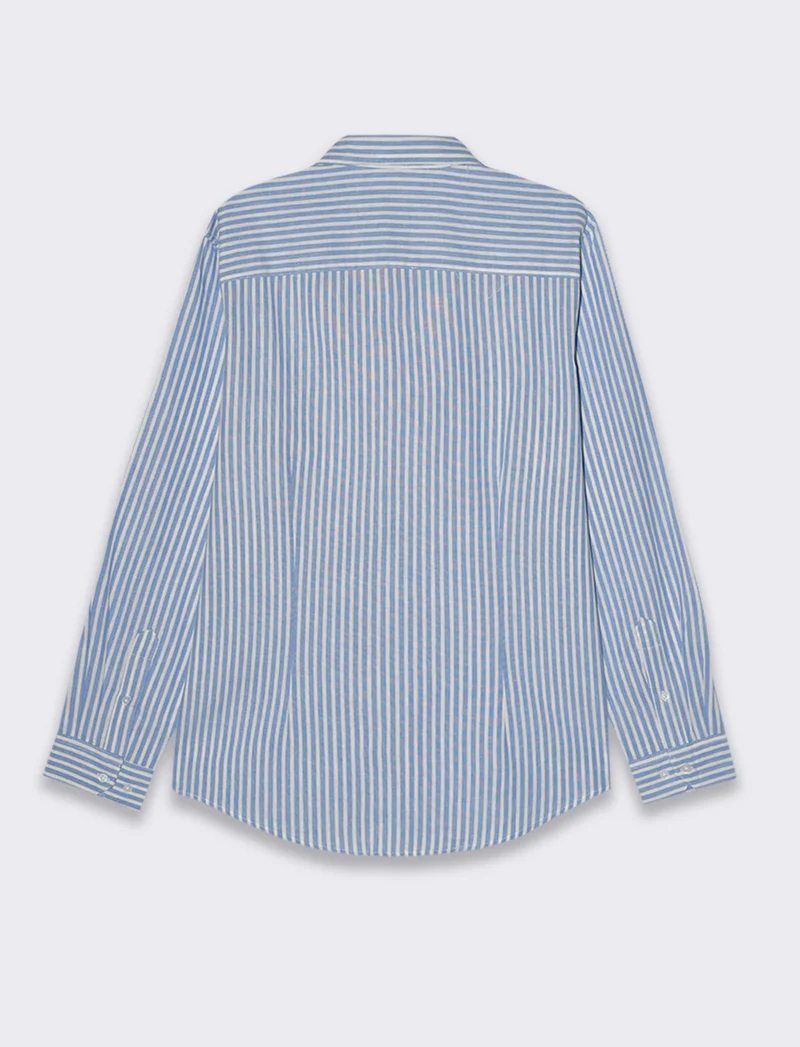 Camicia a righe da uomo - Celeste
