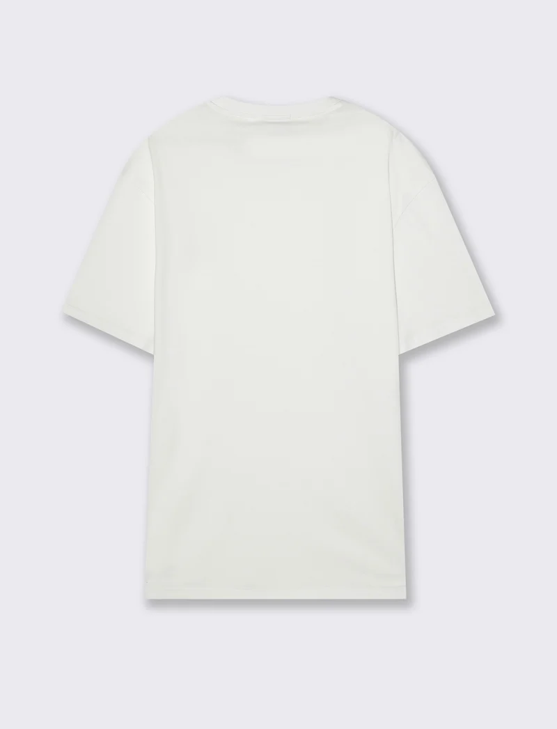T-shirt basic in cotone boxy fit da uomo - Bianco