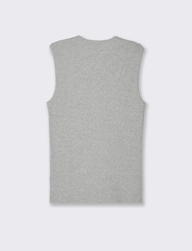 T-shirt senza maniche da uomo - Grigio mel.