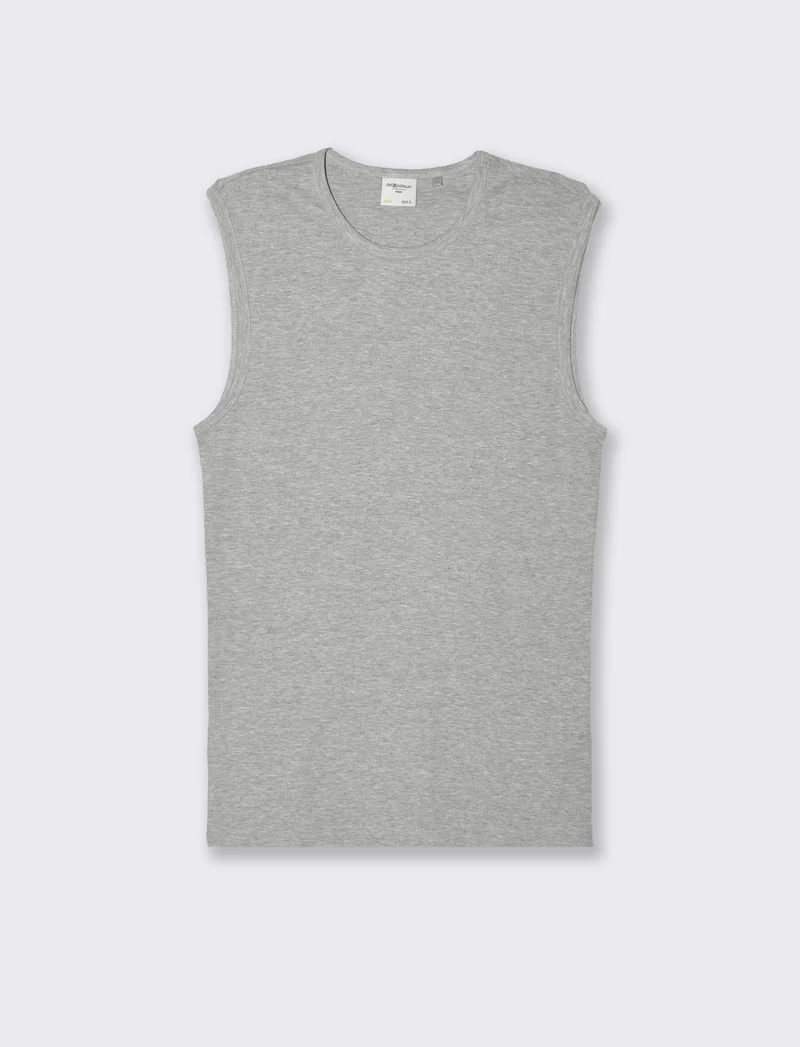 T-shirt senza maniche da uomo - Grigio mel.