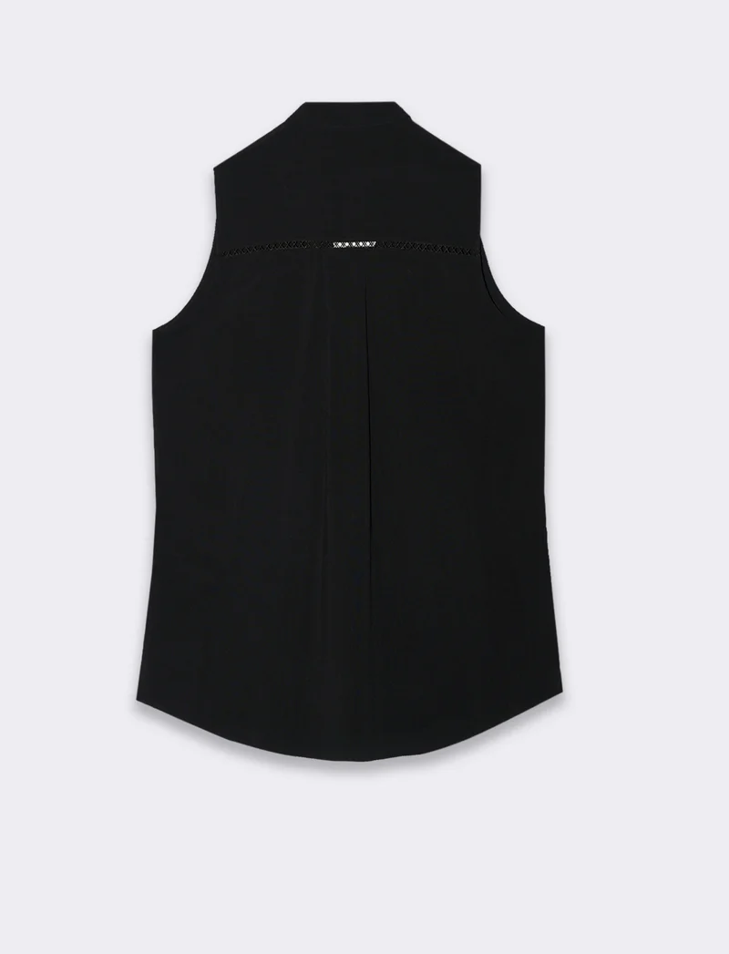 Camicia giro manica da donna - Nero