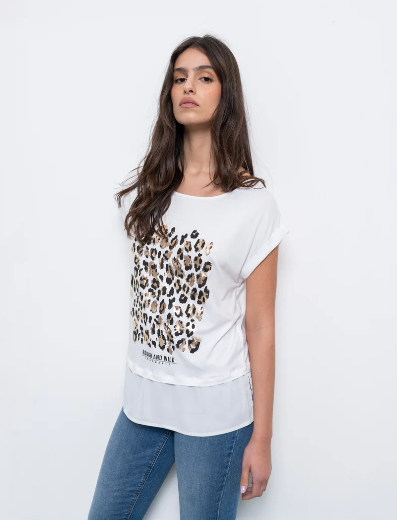 T-shirt con stampa da donna - Bianco latte