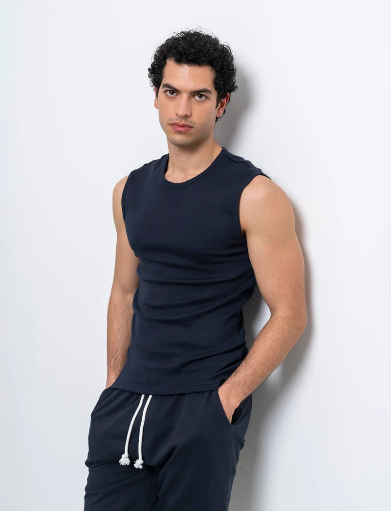 T-shirt senza maniche da uomo - Blu