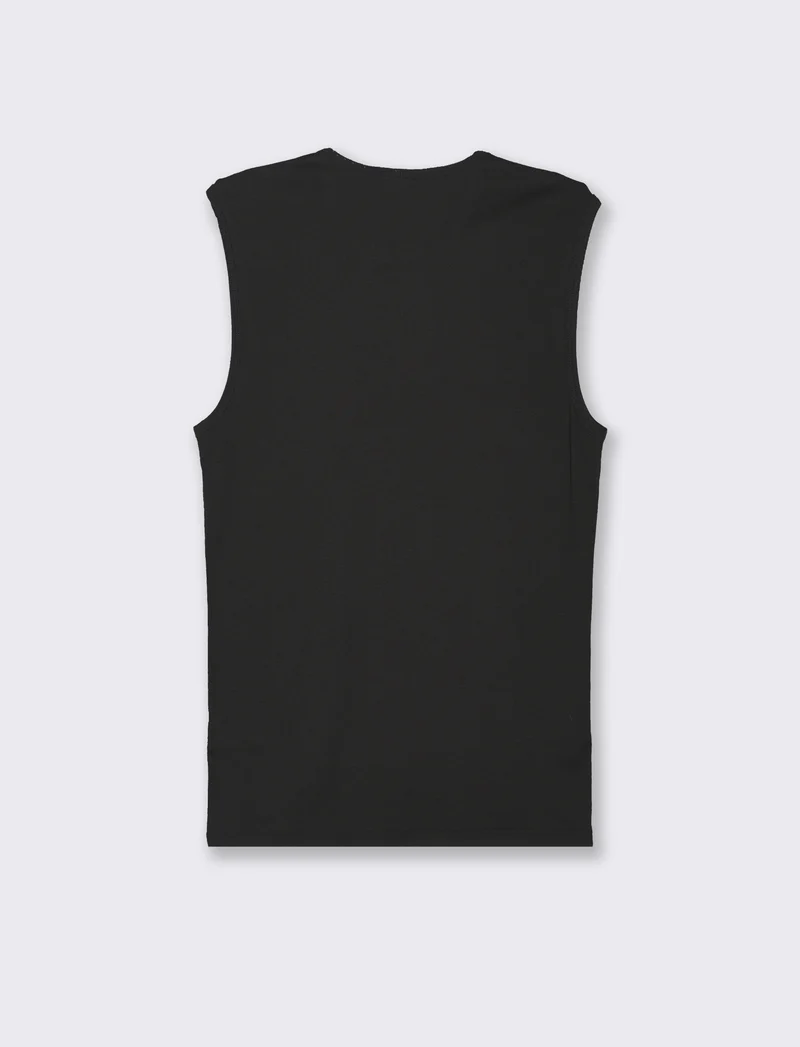 T-shirt senza maniche da uomo - Nero