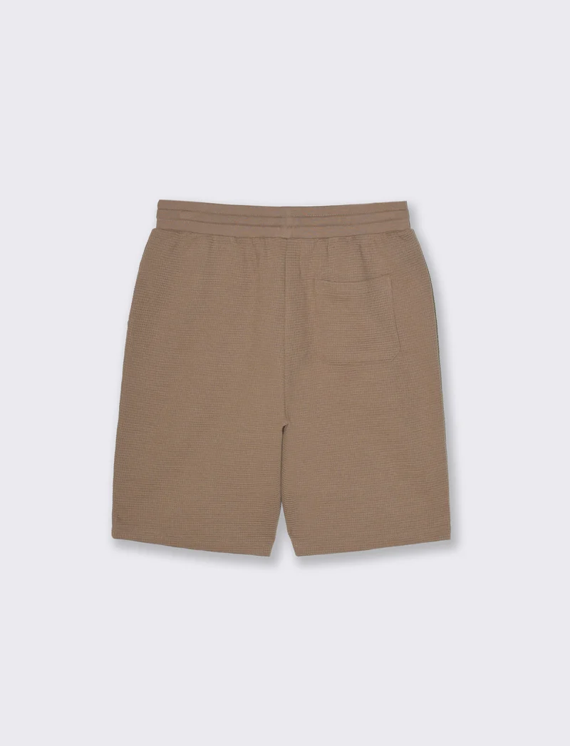 Bermuda jogger struttura waffle da uomo - Grigio tortora
