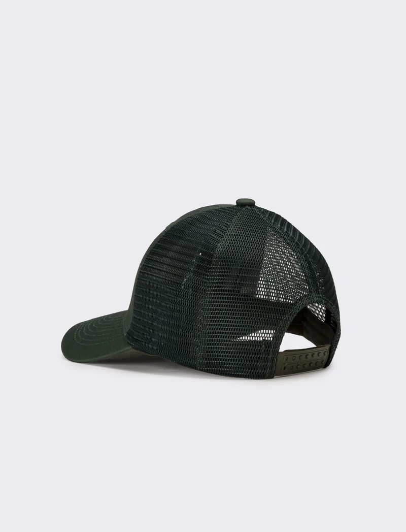Cappello uomo baseball con rete e patch - Verde