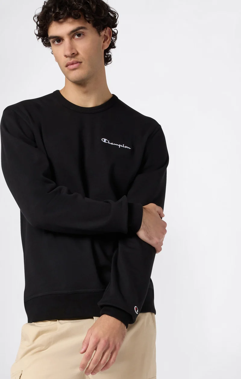 Men’s Lightweight Crewneck Sweatshirt with Embroidered Logo Icons