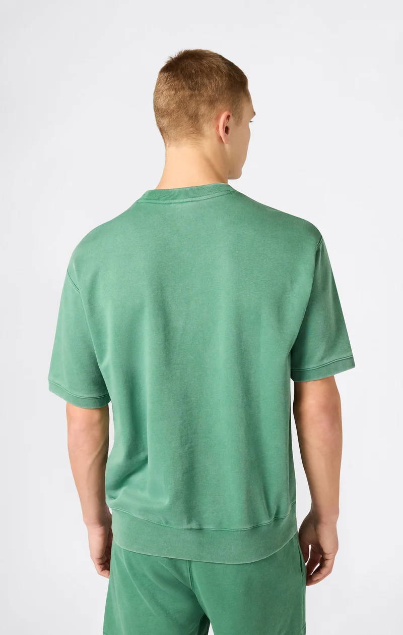 Men’s Washed Effect Short Sleeve Crewneck Sweatshirt Icons