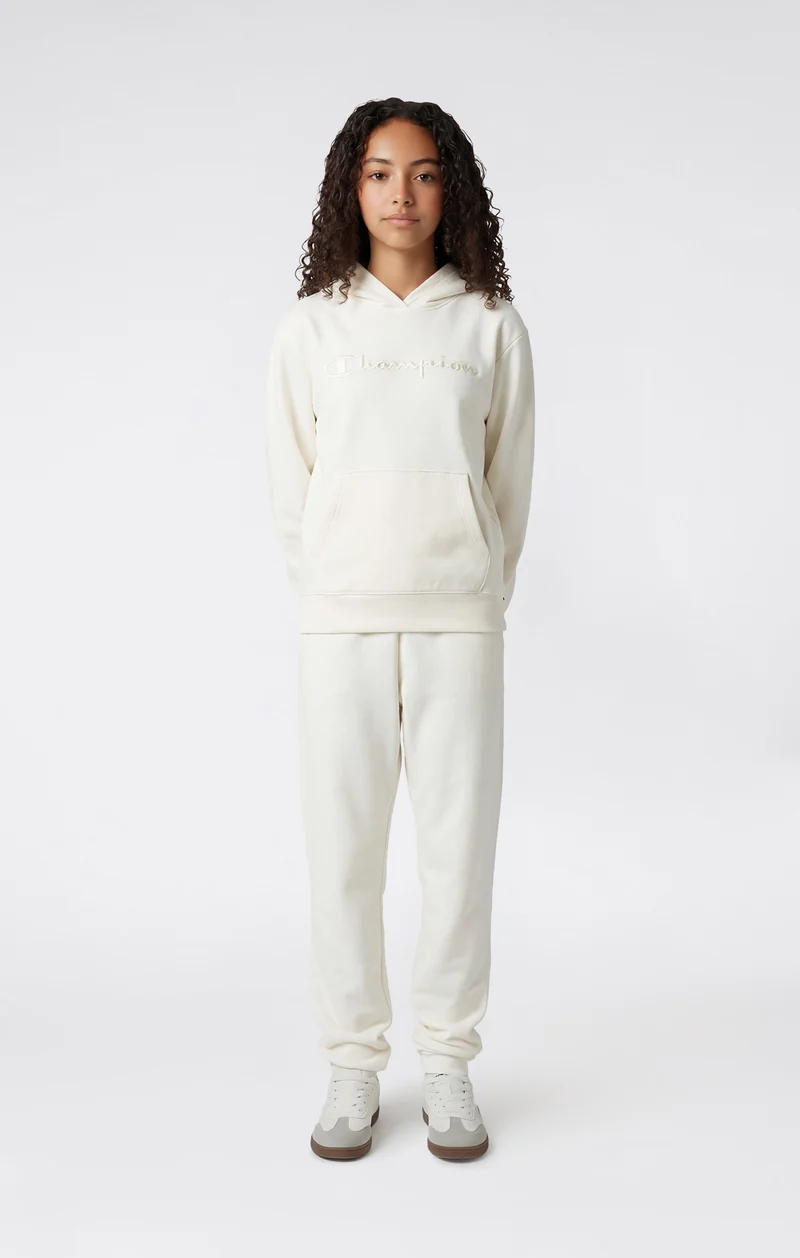 Girls’ Lightweight Hooded Sweatshirt with Tonal Embroidered Maxi Logo Icons