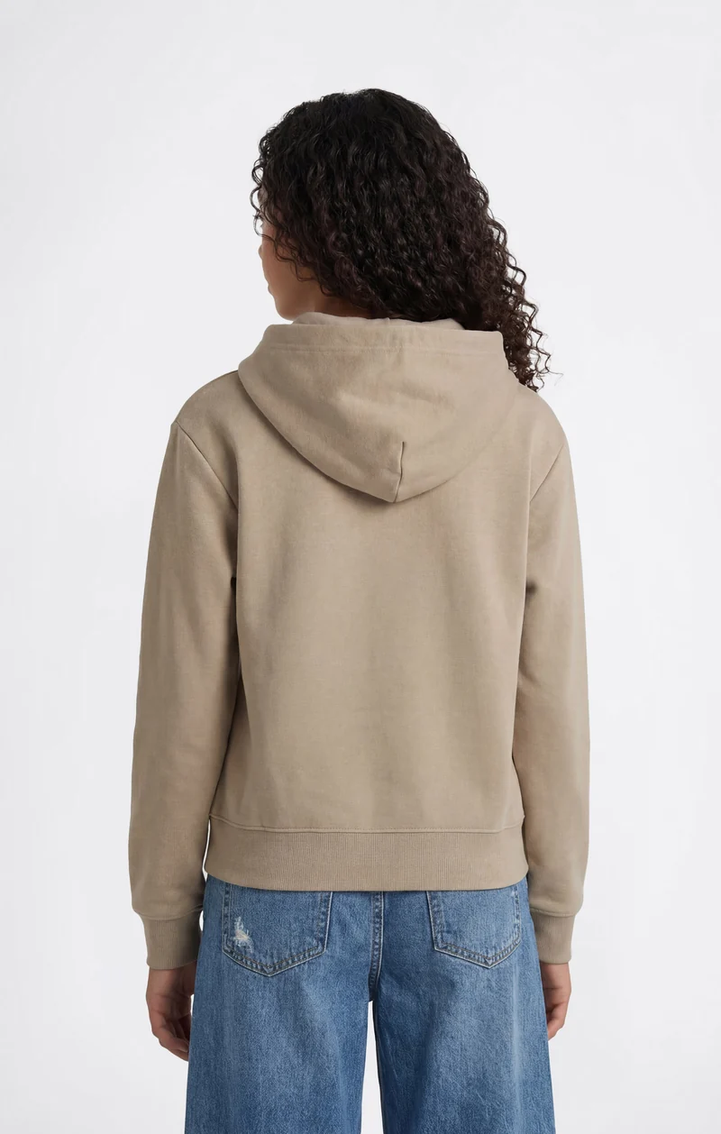 Girls’ Lightweight Hooded Sweatshirt with Tonal Embroidered Maxi Logo Icons
