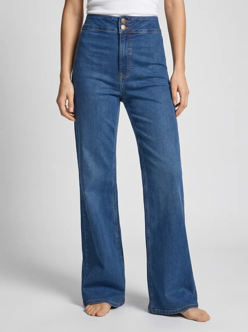 Jeggins bootcut vita alta eleganti - Denim