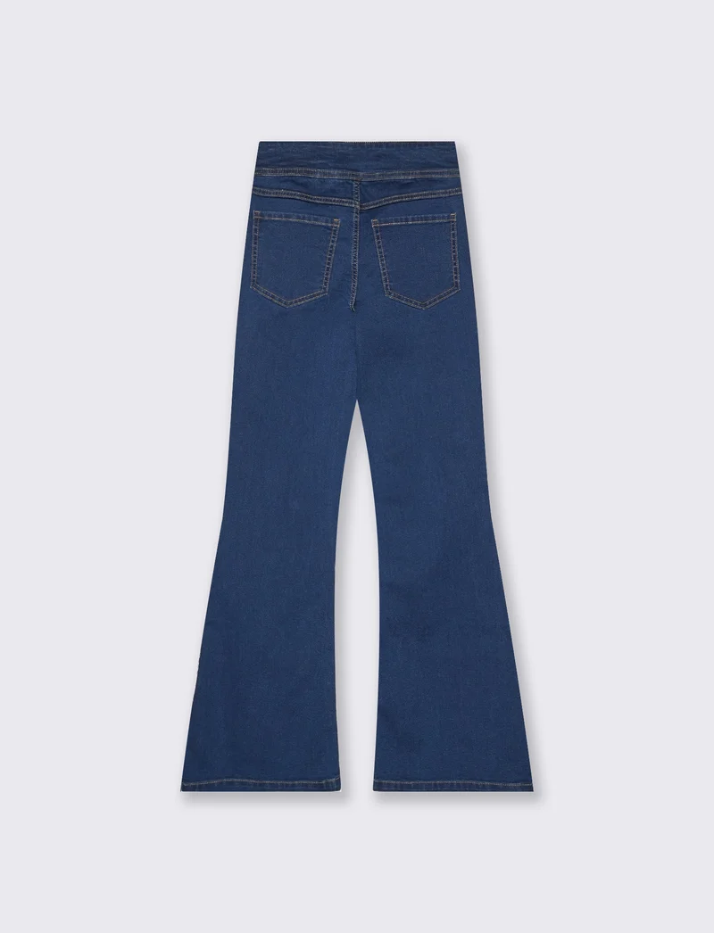 Jeggins bootcut vita alta eleganti - Denim
