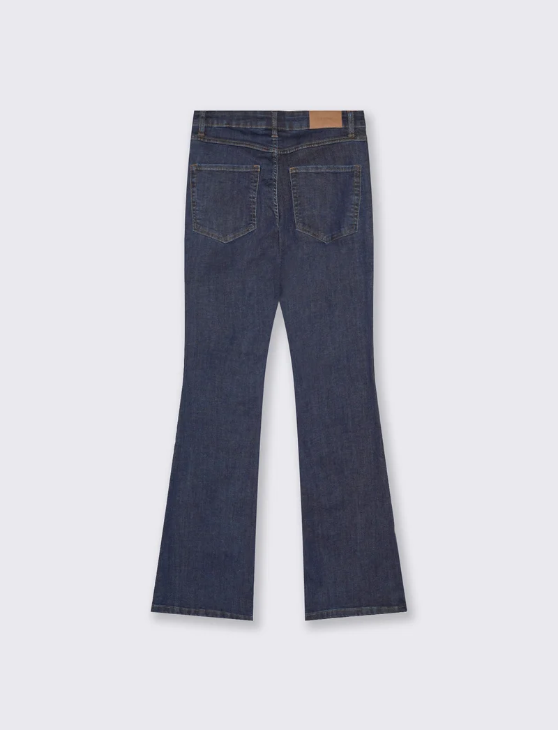 Jeans bootcut 5 tasche regular waist - DENIM SCURO