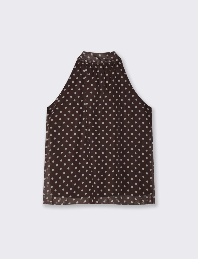 Top Scollo Halter Pois - Moro