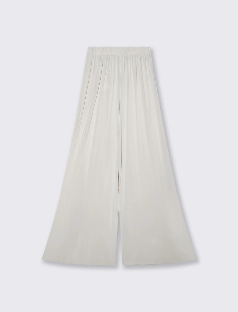 Pantaloni Morbidi Dritti con Elastico - Beige