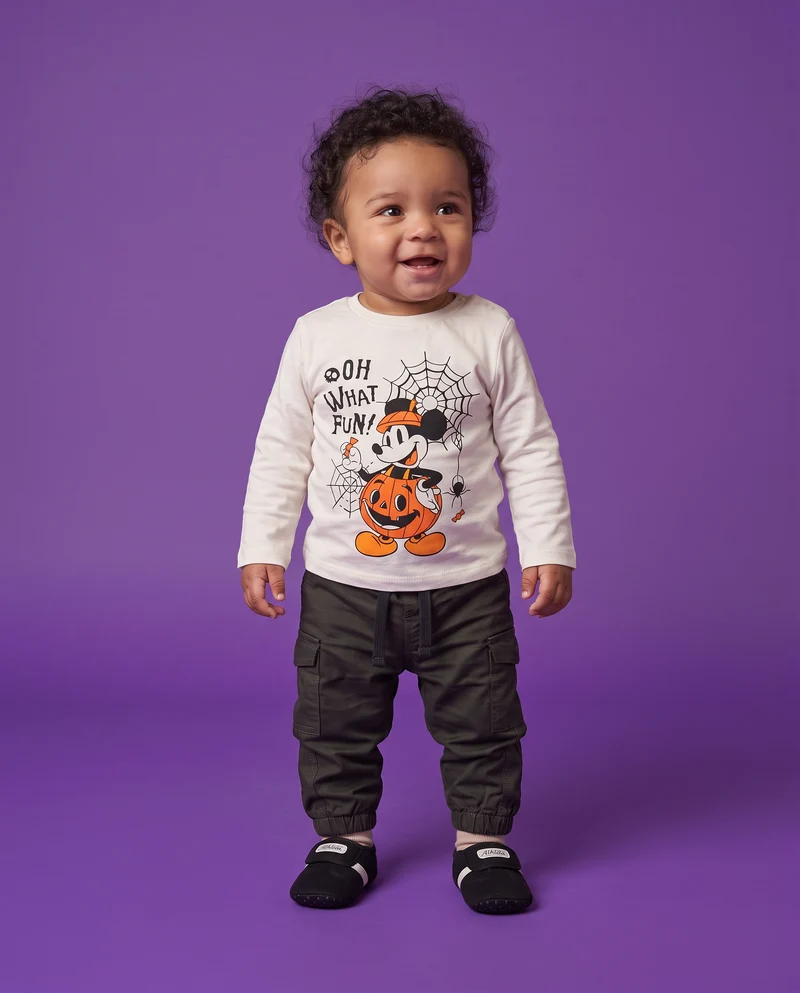 T shirt Halloween Topolino manica lunga - Bianco latte