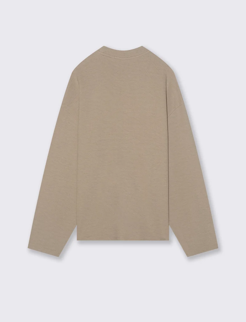 FELPA TESSUTO GOFFRATO RELAXED FIT - Beige