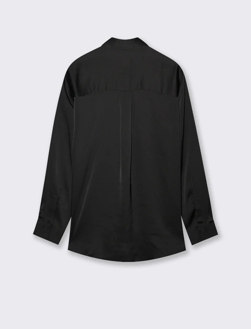 CAMICIA IN SATIN - Nero