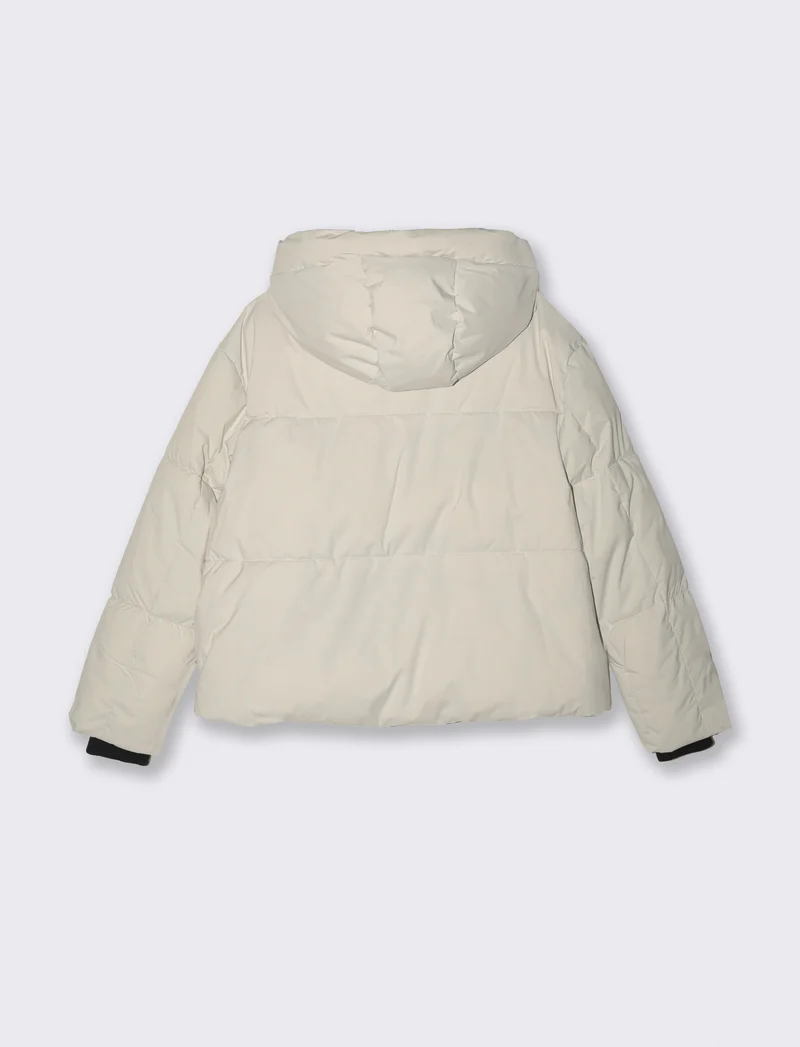 GIUBOTTO IMBOTTITO CON CAPPUCCIO - Bianco gesso