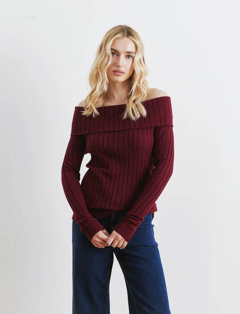 MAGLIA OFF SHOULDER - Vinaccia
