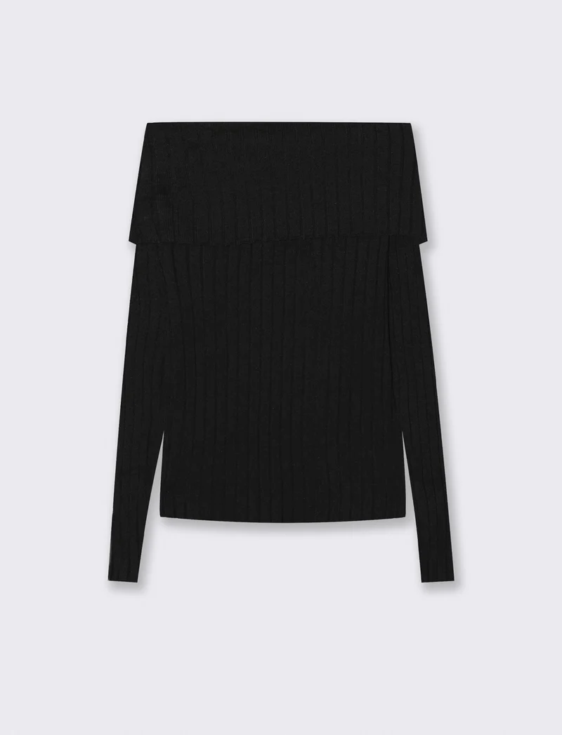 MAGLIA OFF SHOULDER - Nero