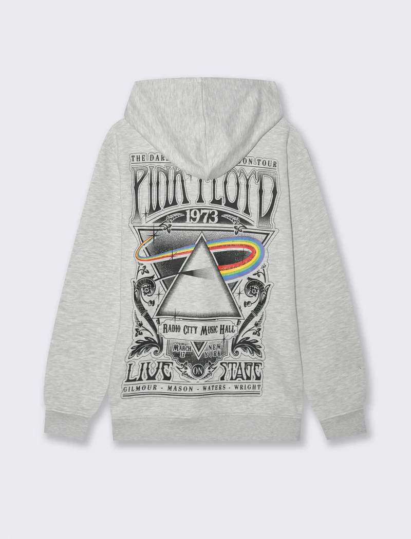 FELPA STAMPA PINK FLOYD - Grigio mel.