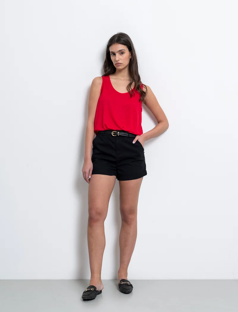 Short con cintura da donna - Nero