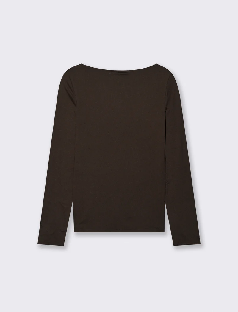 T-SHIRT BASICA CON PIZZO - Moro