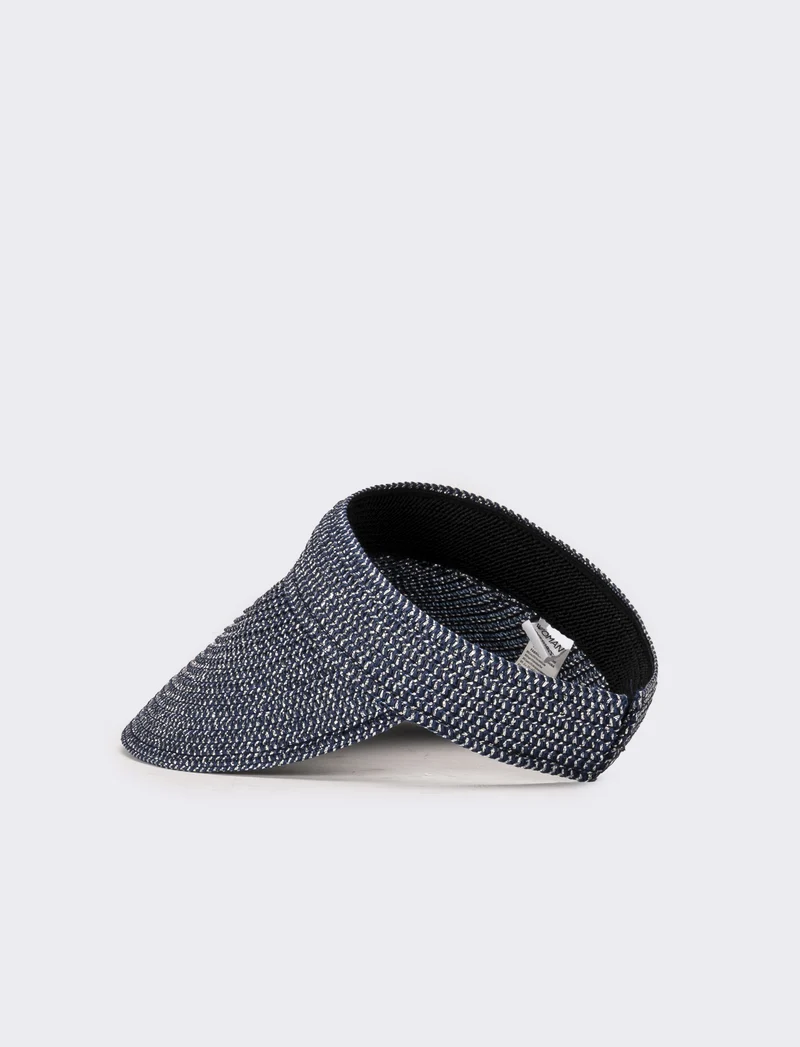 Cappello donna visiera unita in paglia - Blu