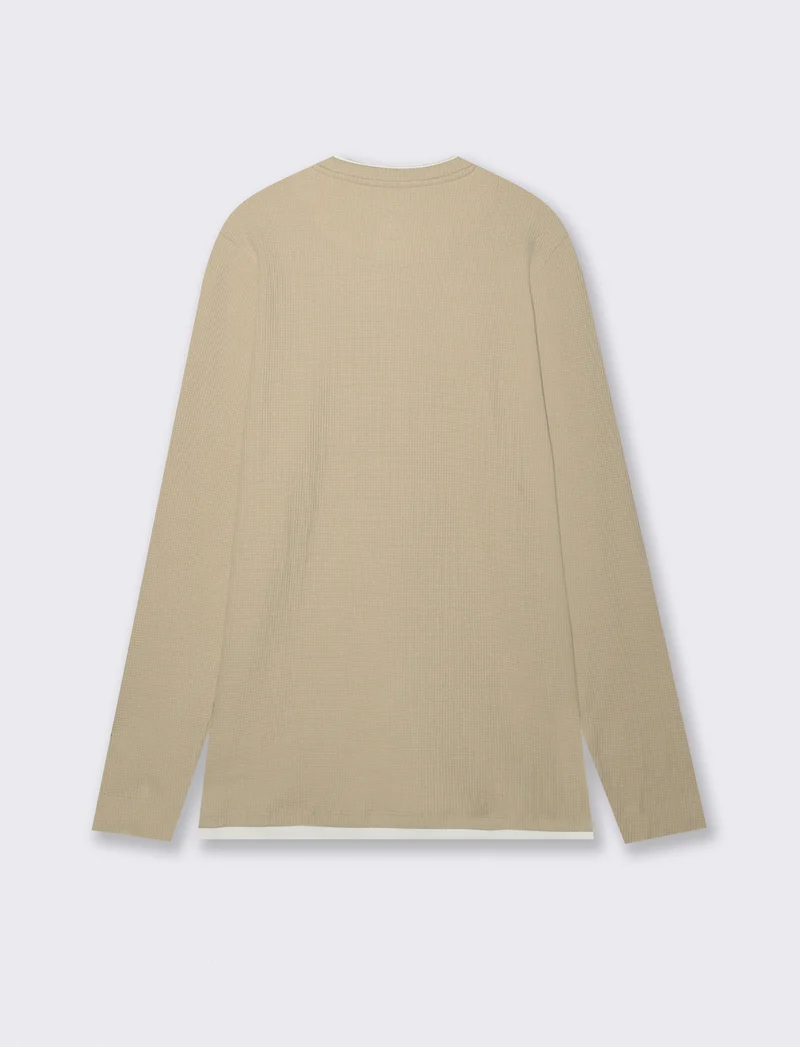 MAGLIA GIROCOLLO STRUTTURA WAFFEL - Beige