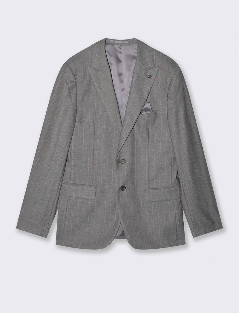 BLAZER A RIGHE DA COMPLETO FORMAL FIT - Grigio fango