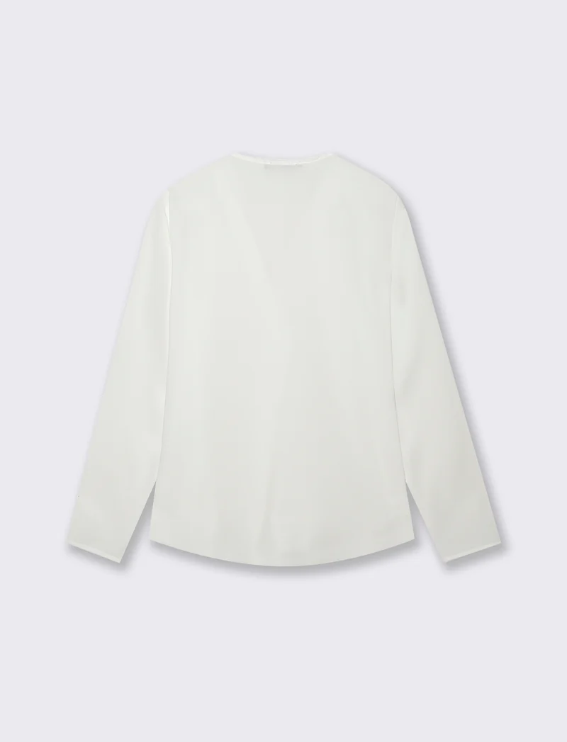 CASACCA CON SCOLLO A V - Bianco panna