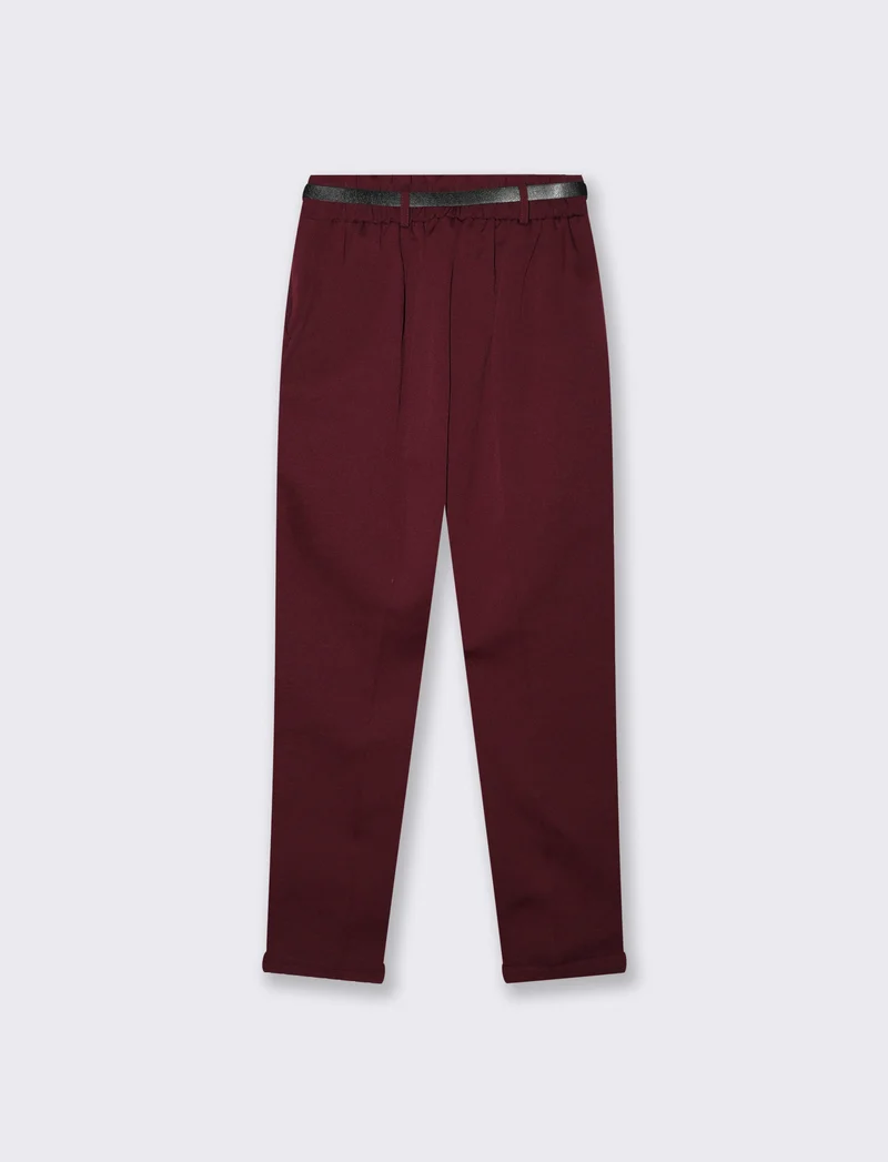 PANTALONE CON CINTURA - Bordeaux