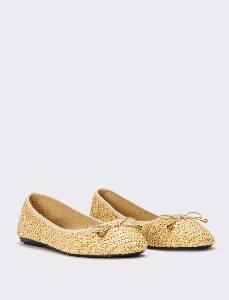 Ballerina da donna in rafia - Beige