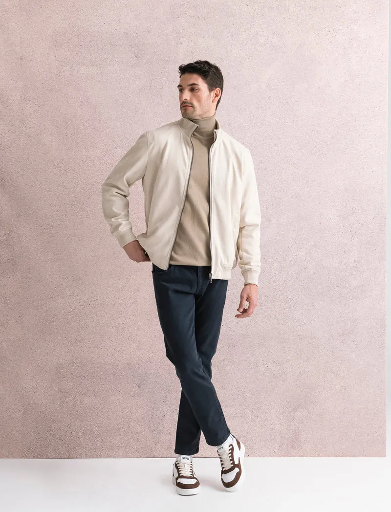 GIUBBOTTO EFFETTO SCAMOSCIATO - Beige ecru