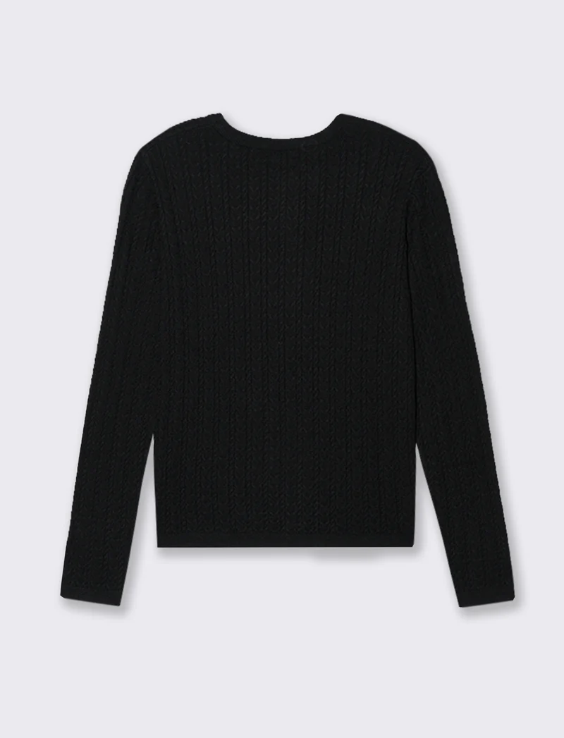CARDIGAN A TRECCE - Nero
