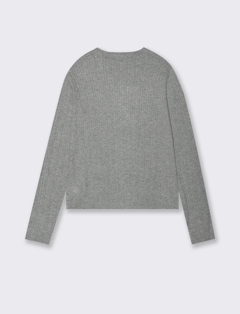 PULLOVER A TRECCE - Grigio mel.