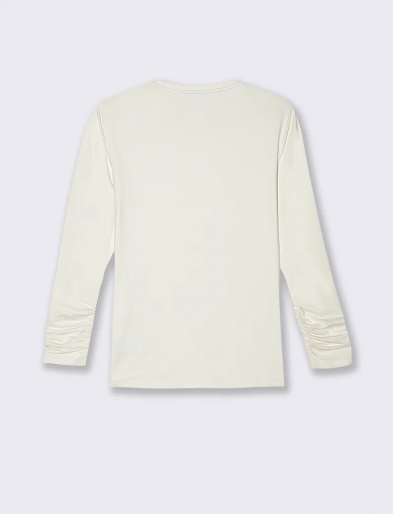 T-SHIRT BASICA MANICA LUNGA - Avorio