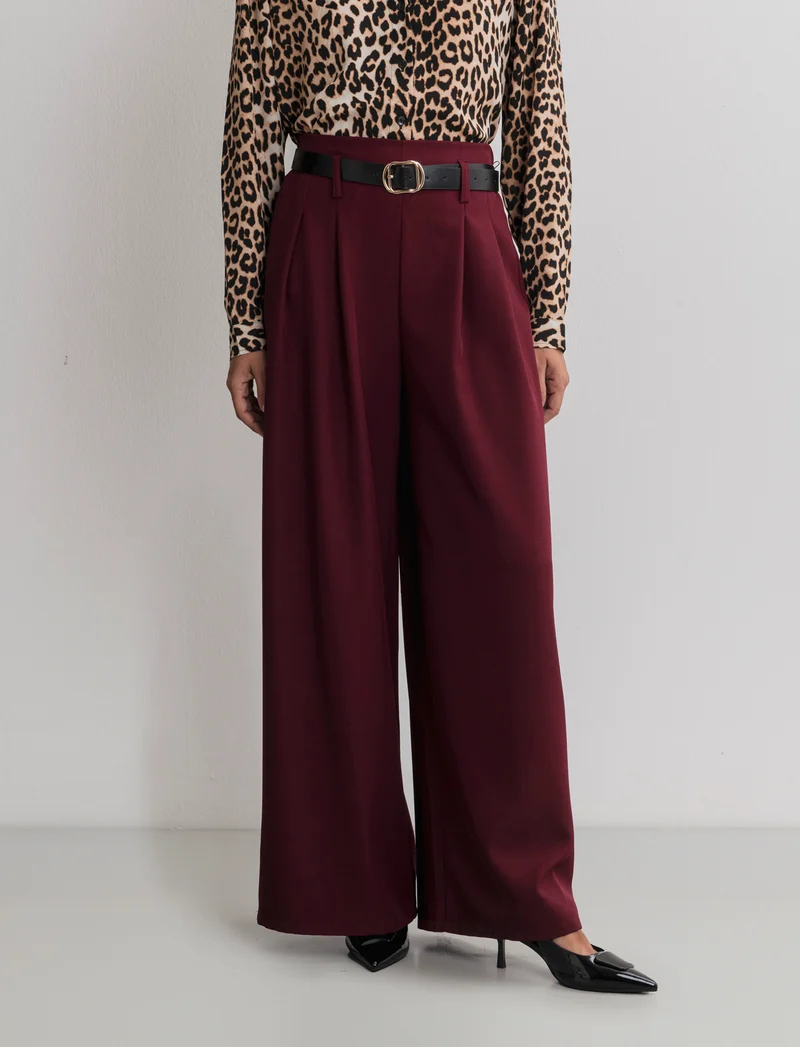 PANTALONE CON CINTURA - Bordeaux